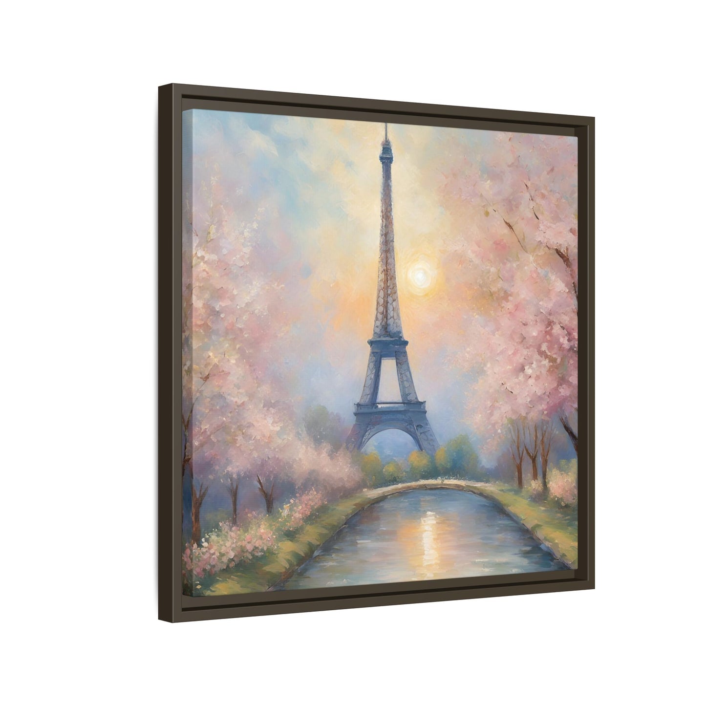 Modern Abstract Pastel Eiffel Tower Design Unique Framed Colorful Canvas Landscape Wall Art Paris France Gift Landscape Gift 3 frame colors