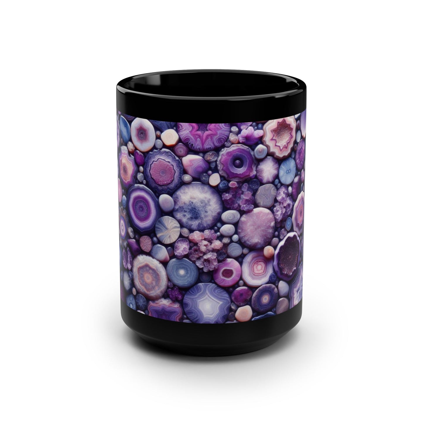 Ceramic Coffee Mug Purple Amethyst Quartz-Inspired Image Nature Rock Lover Ceramic Tea Cup Geode Inspired Agate Look Ceramic Mug