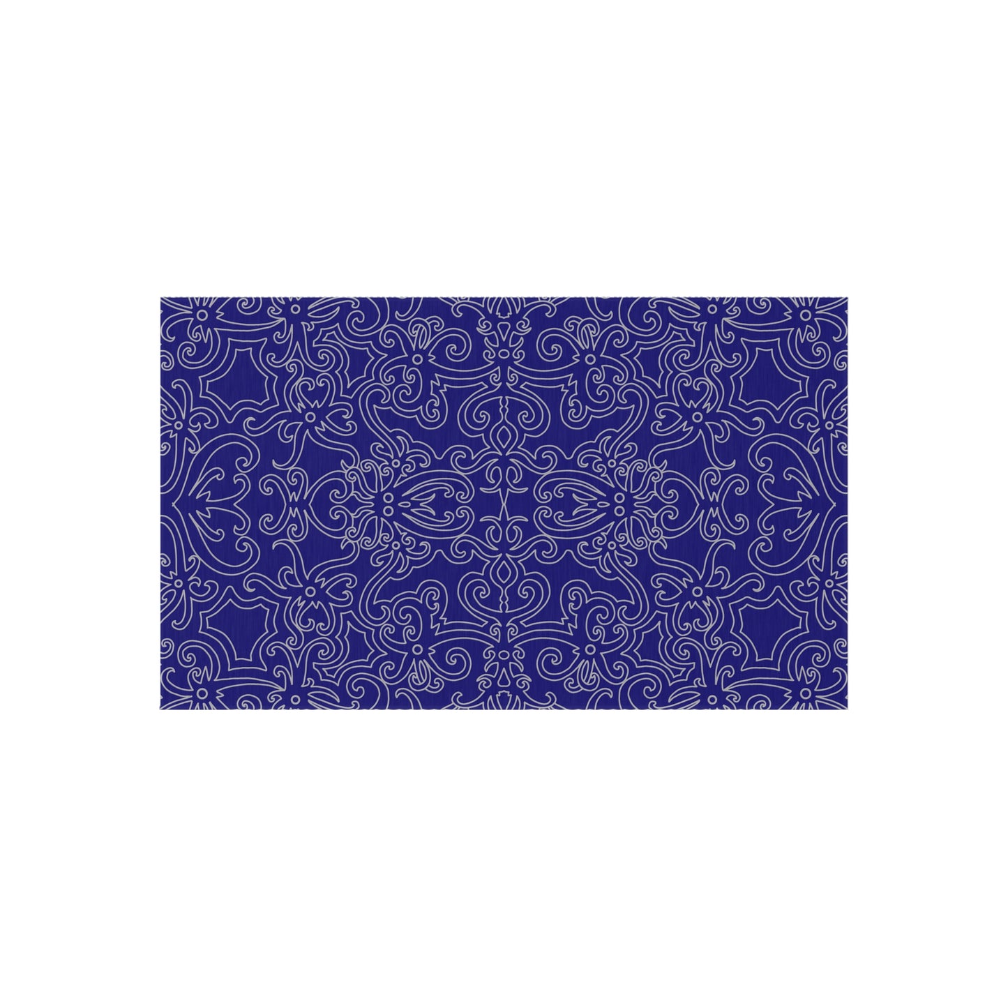 Chenille Outdoor Rug with No-Skid Backing Cozy Outdoor Carpet Blue Patio Decor Gazebo Rug Pool Area Decor Outdoor Kitchen Carpet