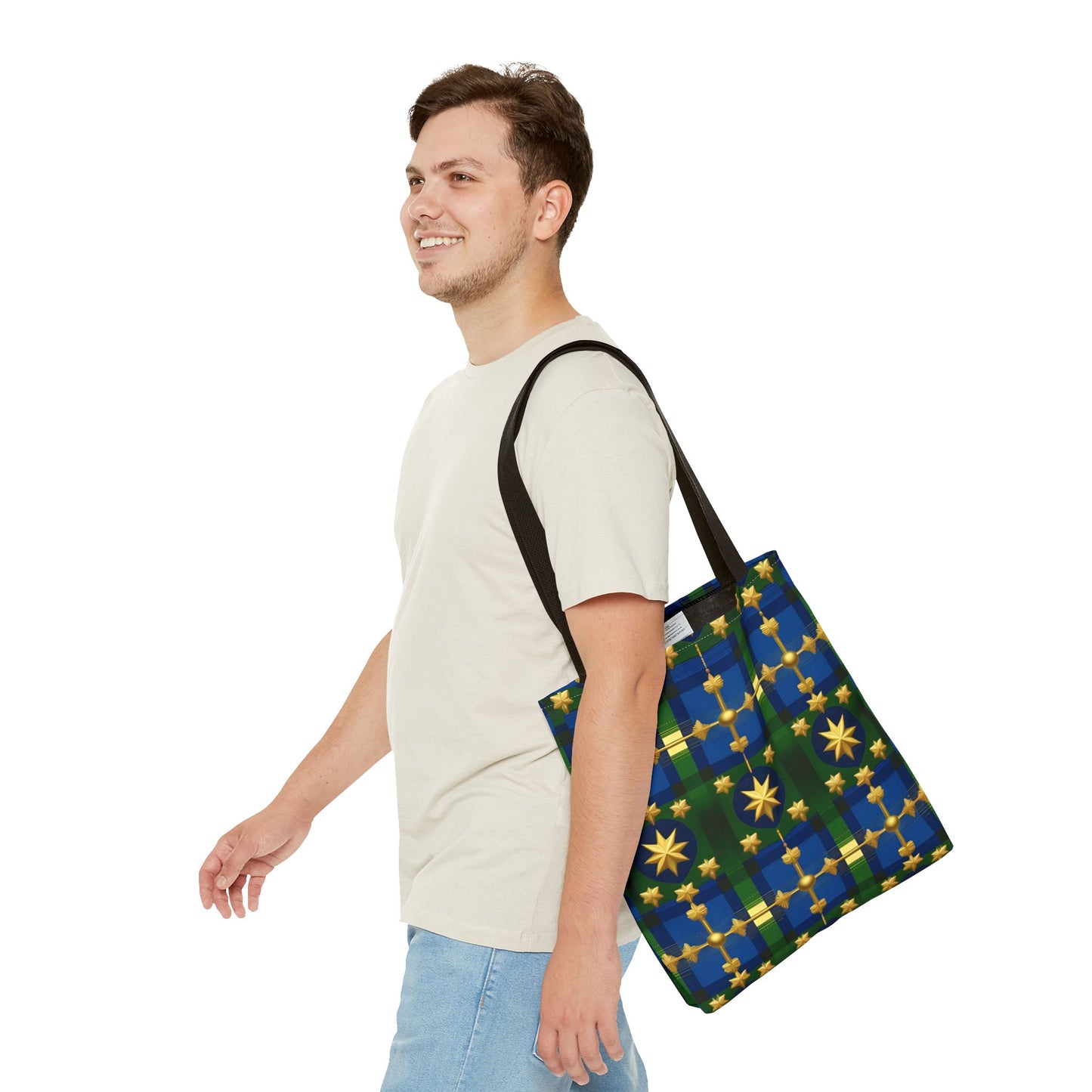 Christmas Tote Bag Holiday Cheer Gift Glam Winter Accessory Reusable Winter Plaid Tartan Shopping Bag Xmas Joy Gift Unisex Bag for Him Her