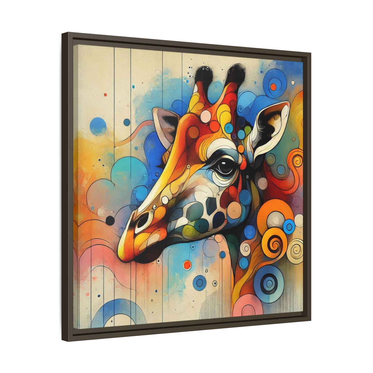 Modern Giraffe Print Abstract Design Unique Framed Canvas Print African Wall Art Animal Lover Gift Nature Lover Decor 3 frame colors