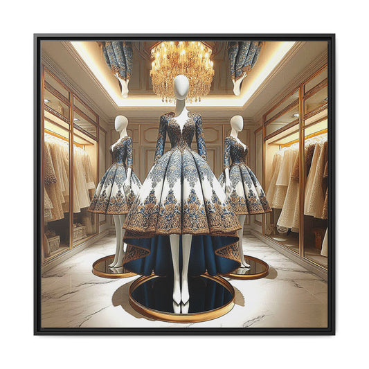 Fashion Formal Runway Dress Framed Canvas Print Wall Art Unique Fashion Designer Style Haute Couture Fashionista Gift Decor 3 Frame Colors