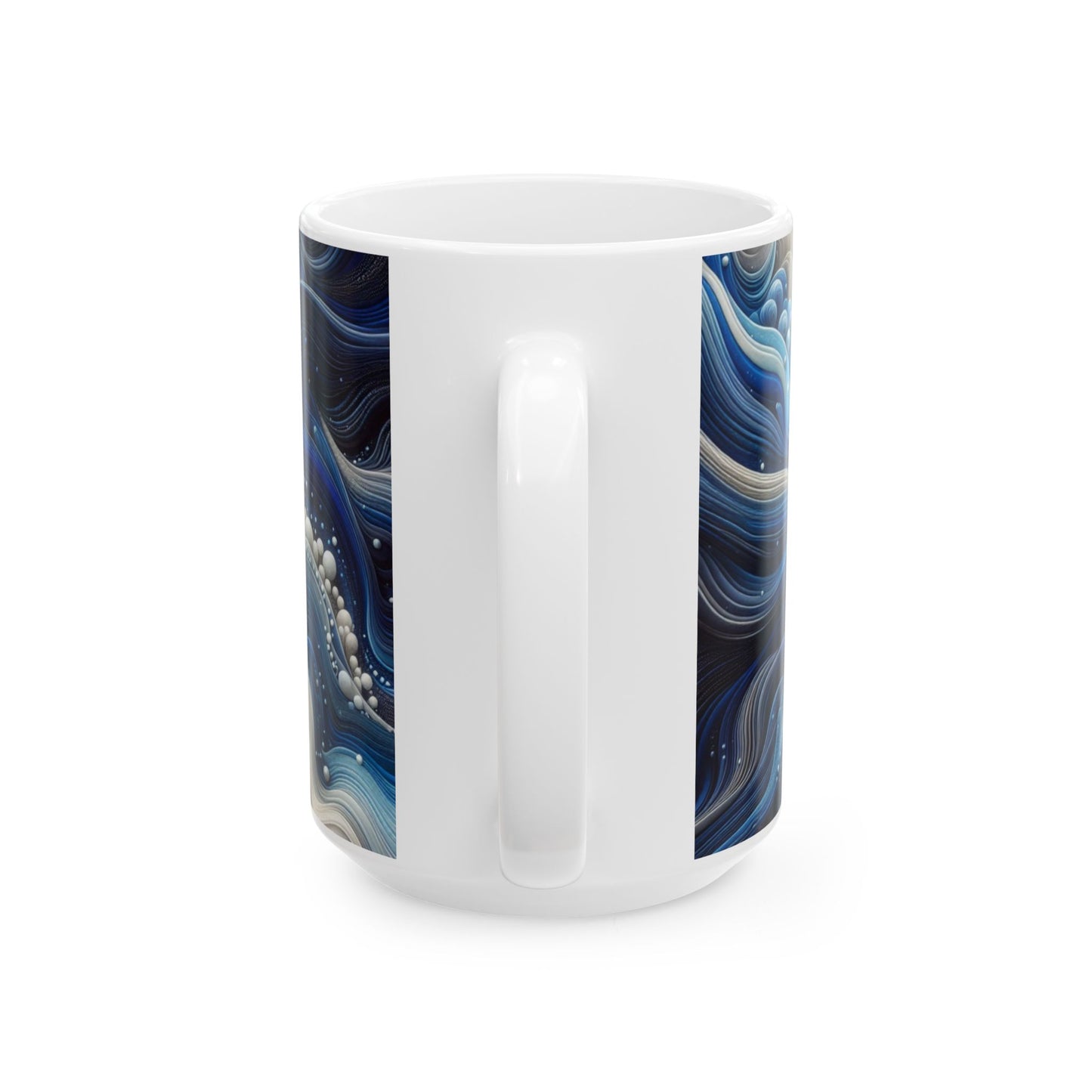 Ceramic Coffee Mug Modern Wave Design Mug Tea Cup Oceanic Swirl Design Salt Life Surfer Beachy Theme Ceramic Mug