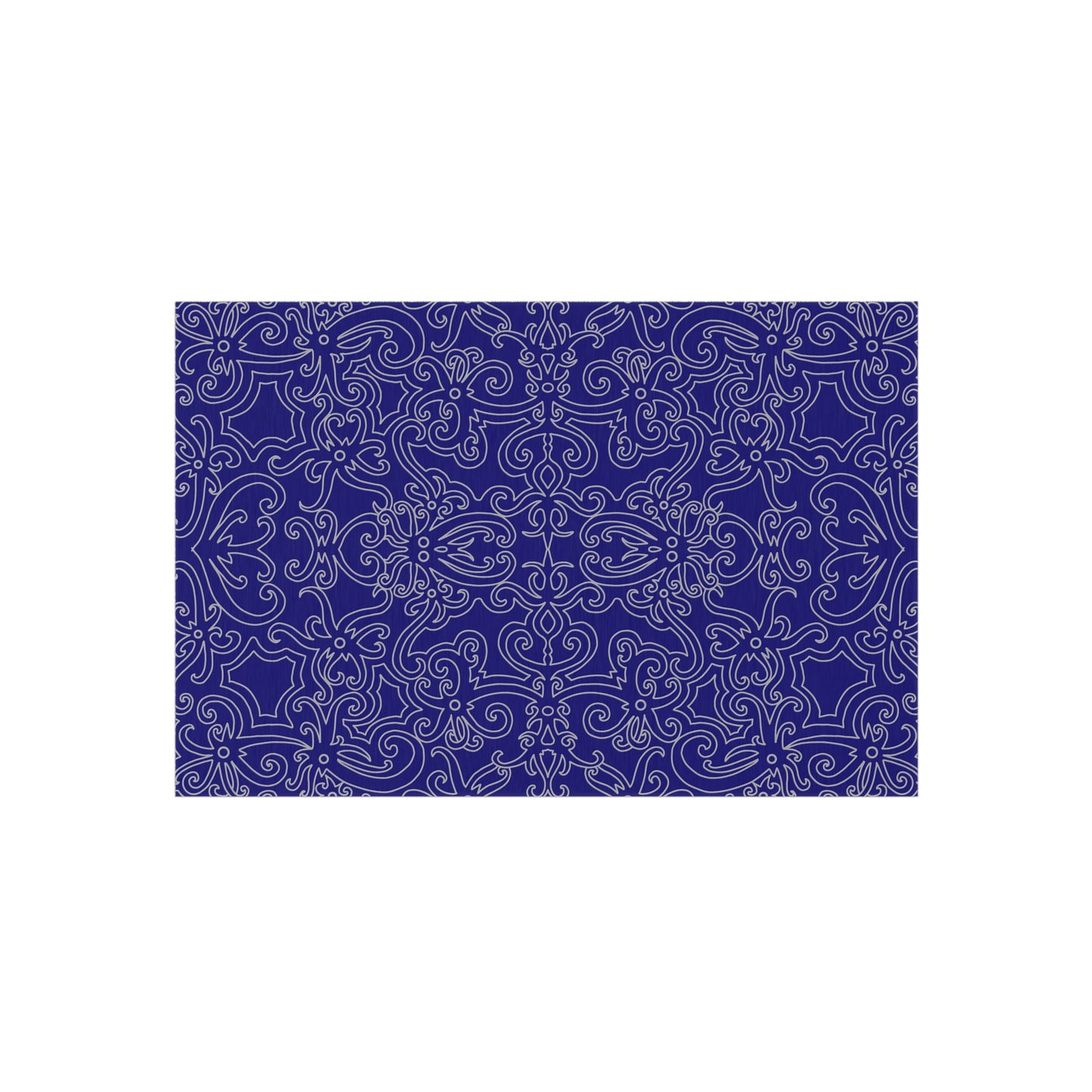 Chenille Outdoor Rug with No-Skid Backing Cozy Outdoor Carpet Blue Patio Decor Gazebo Rug Pool Area Decor Outdoor Kitchen Carpet