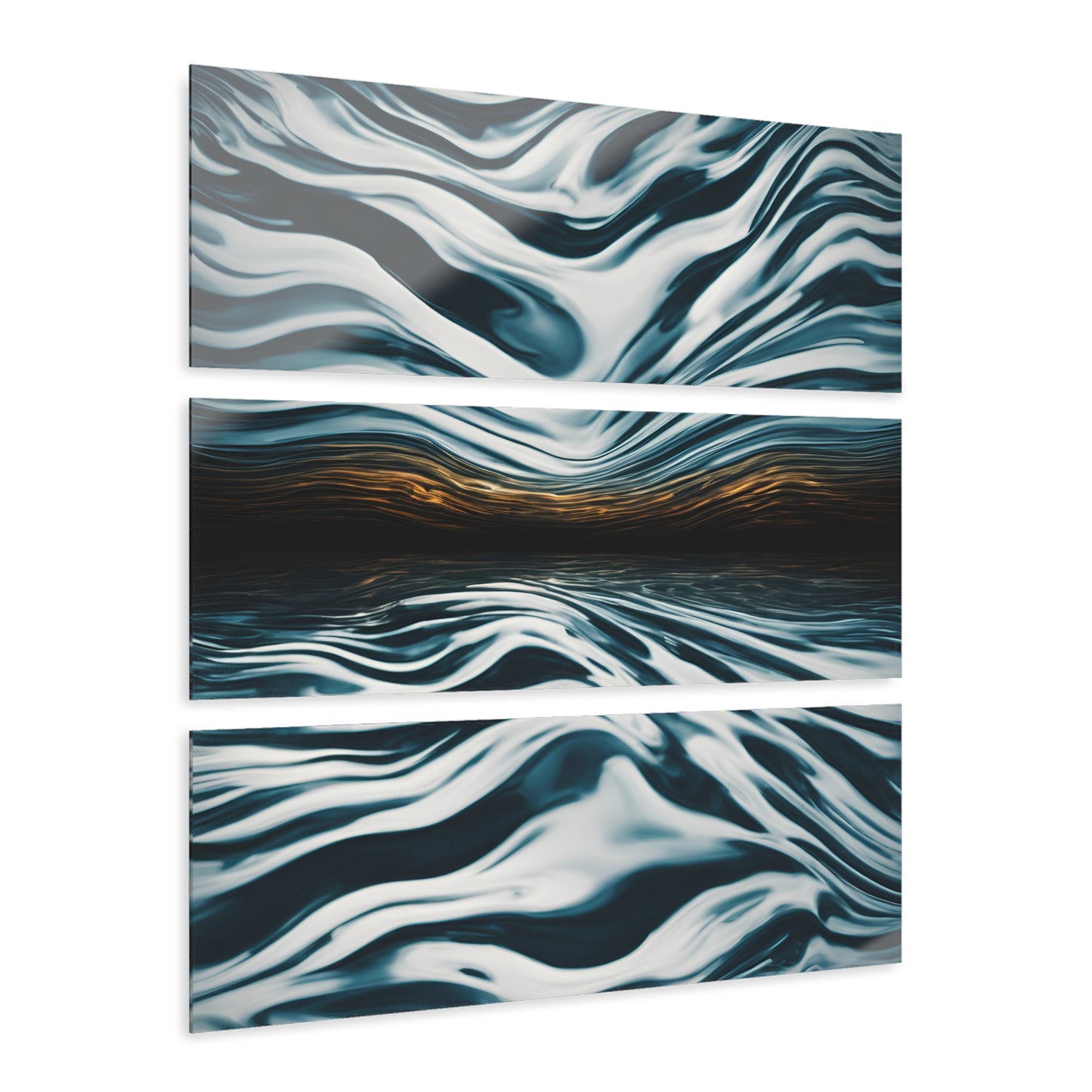 Modern Water Ripple Design Triptych Acrylic Print Wall Art Unique Water Themed Interior Acrylic Decor