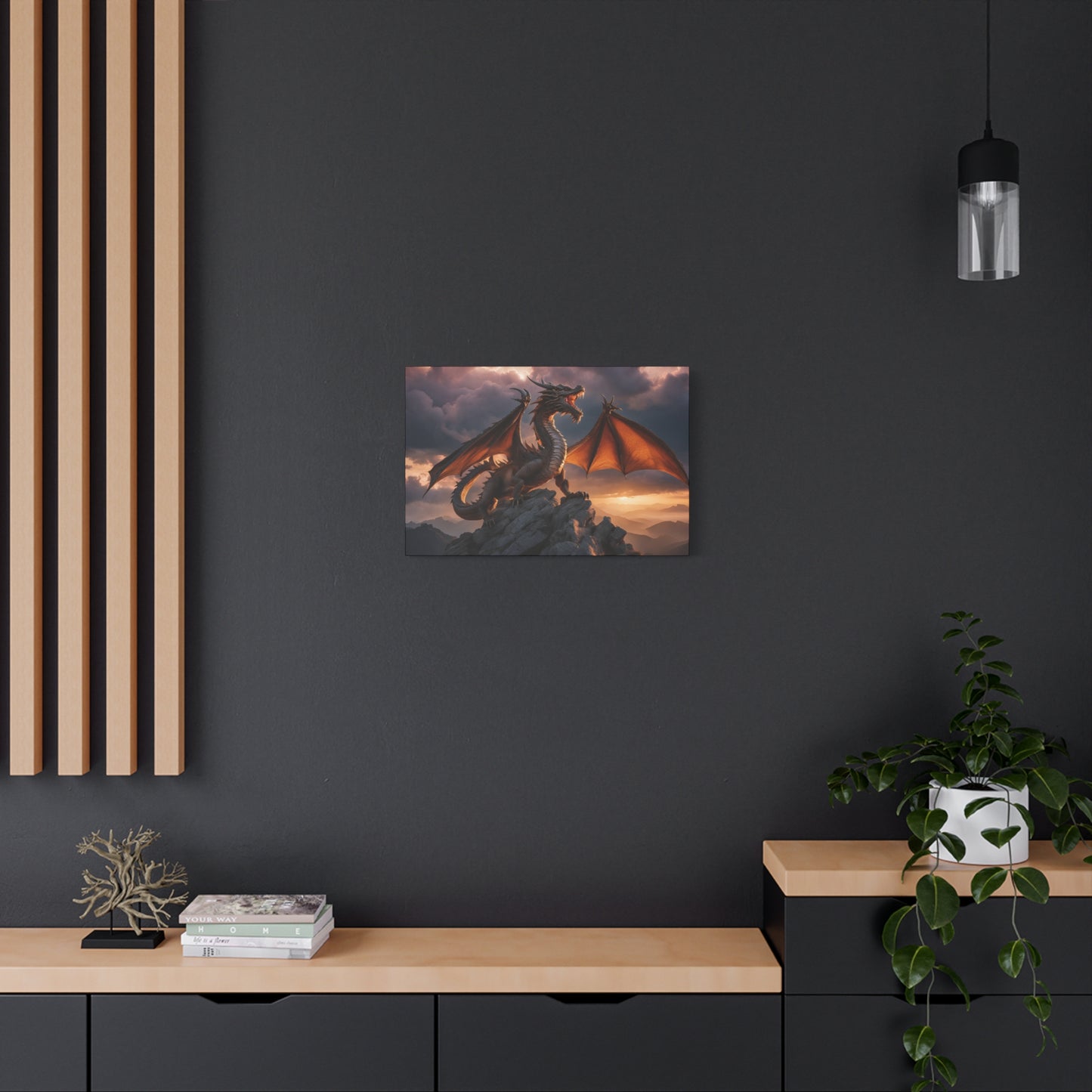 Dragon Print Wall Art | Matte Canvas, Stretched, 1.25" | Anime | Fantasy |