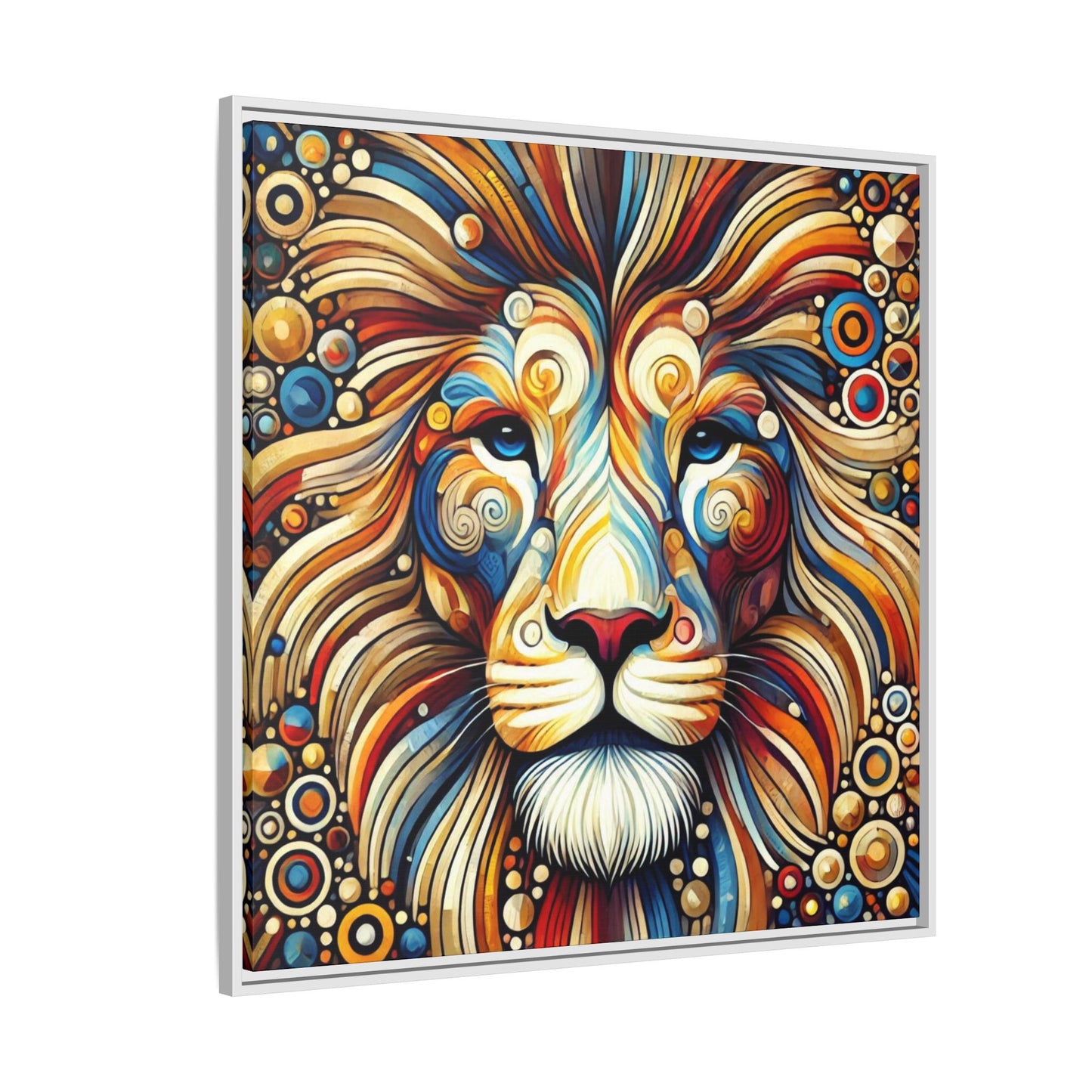 Modern Lion Print Abstract Design Unique Framed Canvas Print King of Jungle Wall Art Animal Lover Gift Nature Lover Decor 3 frame colors