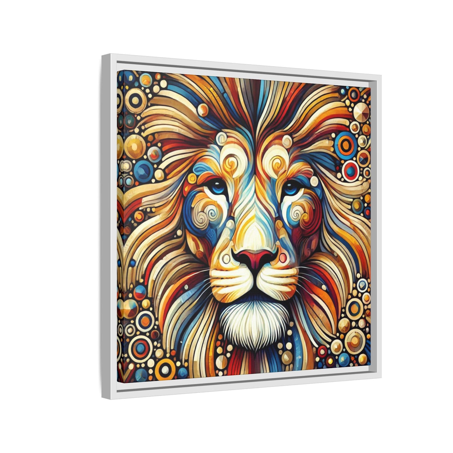 Modern Lion Print Abstract Design Unique Framed Canvas Print King of Jungle Wall Art Animal Lover Gift Nature Lover Decor 3 frame colors