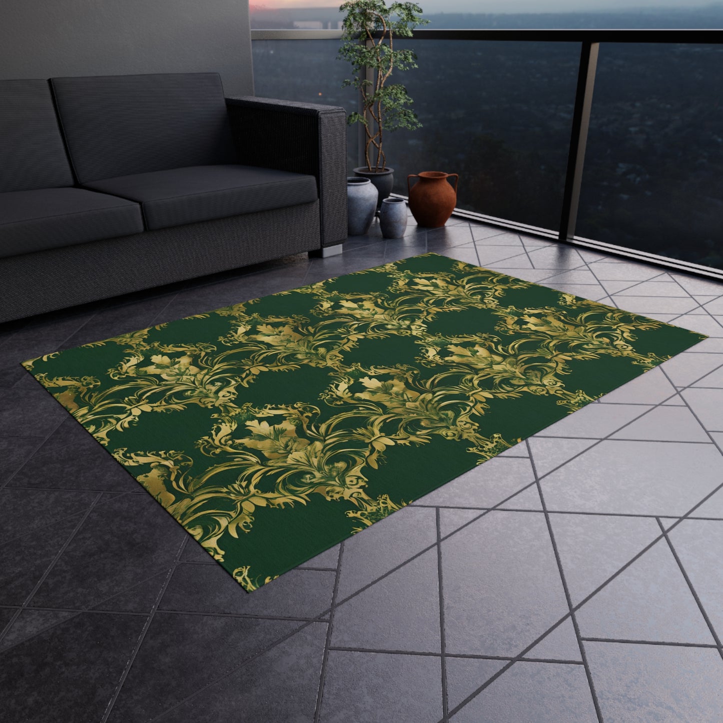 Chenille Outdoor Rug with No-Skid Backing Cozy Outdoor Carpet Patio Decor Gazebo Rug Pool Area Decor Outdoor Kitchen Carpet