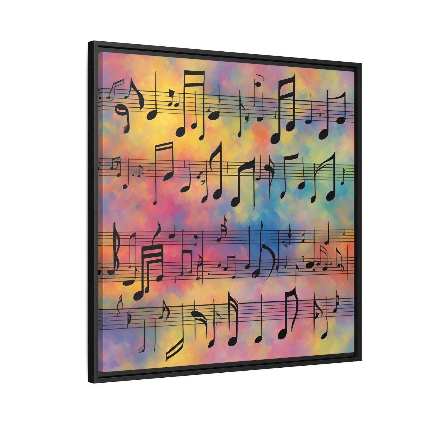 Modern Music-Themed Print Abstract Design Unique Framed Canvas Print Sheet Music Wall Art Music Lover Gift Decor 3 frame colors