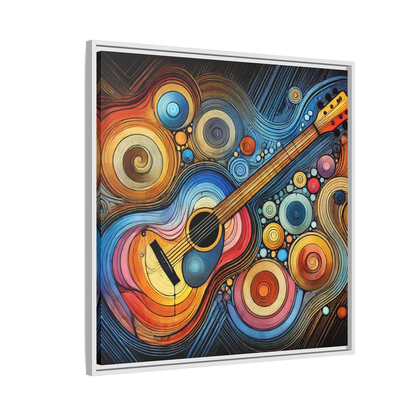 Modern Music-Themed Print Abstract Design Unique Framed Canvas Print Guitar Wall Art Music Lover Gift Decor 3 frame colors