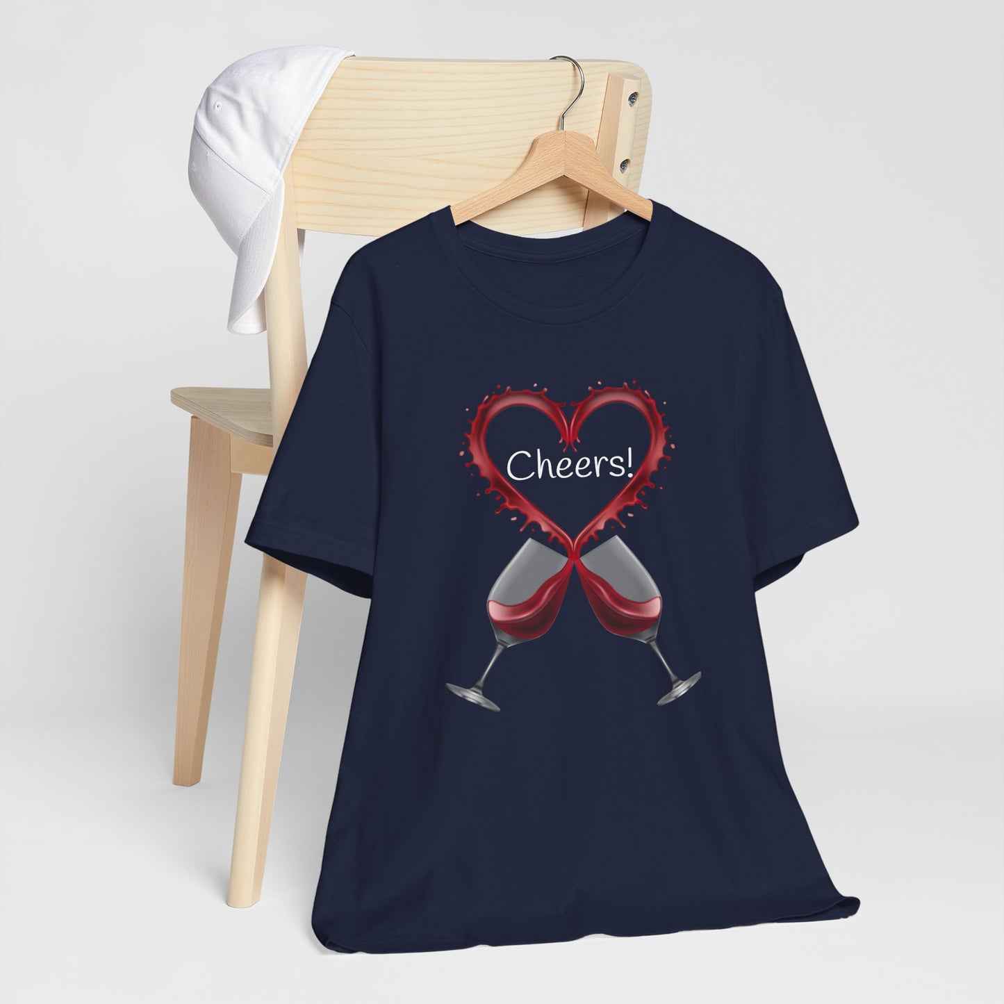 Red Wine Glass Cheers T-Shirt | Wine Lover Foodie Culinary Happy Hour Toast Unisex Sommelier Gift