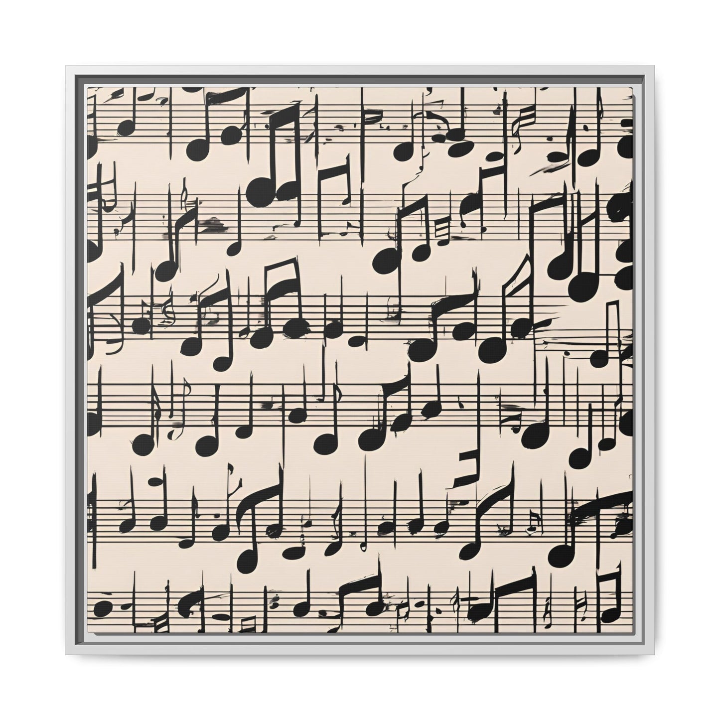 Music-Themed Print Abstract Sheet Music Design Unique Framed Canvas Print Treble Clef Note Wall Art Music Lover Gift Decor 3 frame colors