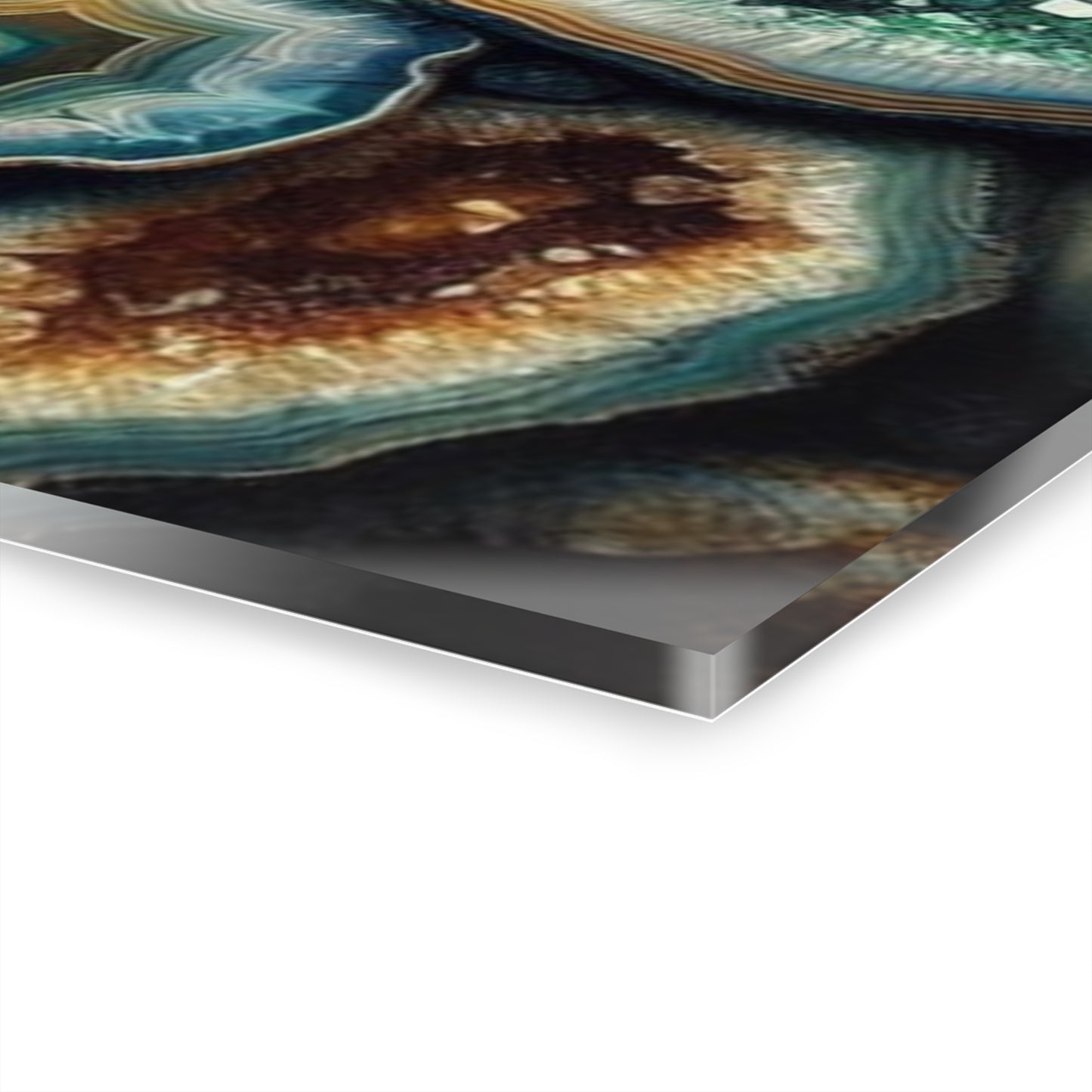 Large Geode-Inspired Design Acrylic Print with French Cleat Agate Marble-look Nature Wall Art Rock Lover Relaxing Artwork Modern Home Decor