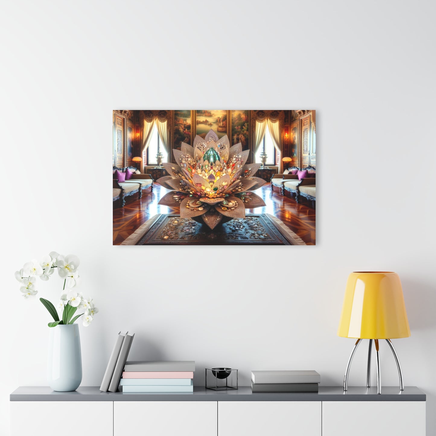 Large Lotus Blossom Floral Design Acrylic Print with French Cleat Nature Lover Wall Art Flower Lover Gift Artwork Modern Garden Home Decor