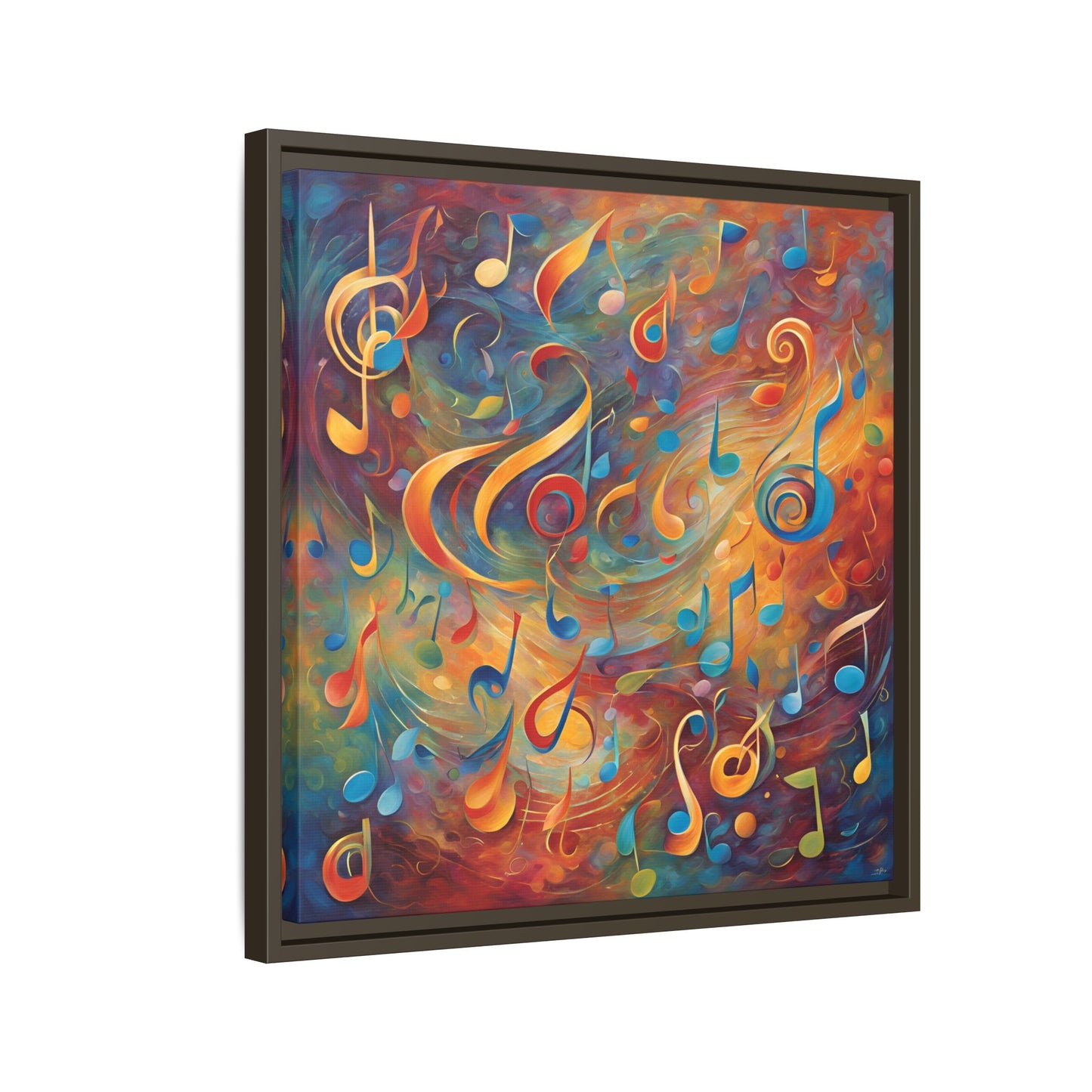 Modern Music-Themed Print Abstract Design Unique Framed Canvas Print Treble Clef Note Wall Art Music Lover Gift Decor 3 frame colors
