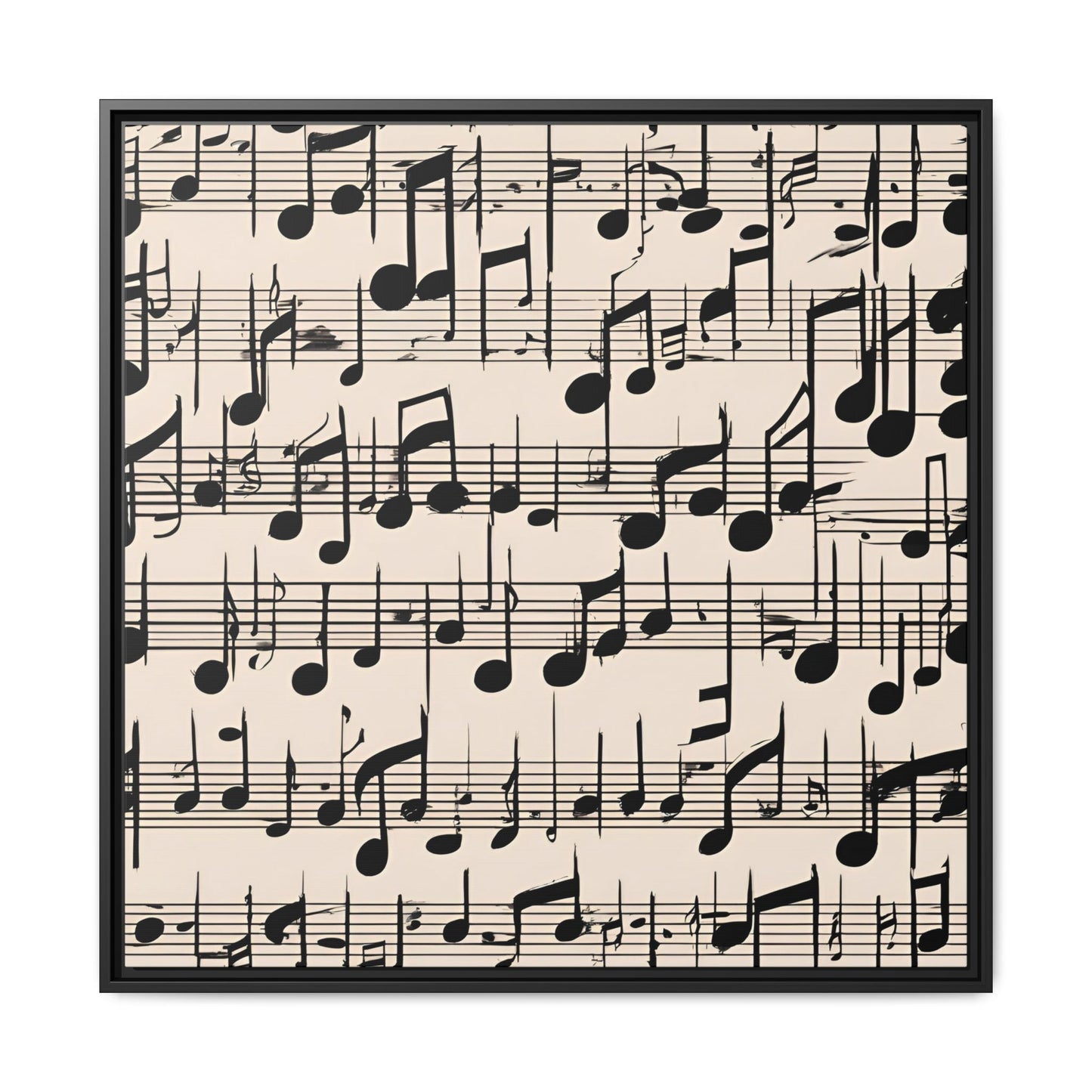 Music-Themed Print Abstract Sheet Music Design Unique Framed Canvas Print Treble Clef Note Wall Art Music Lover Gift Decor 3 frame colors