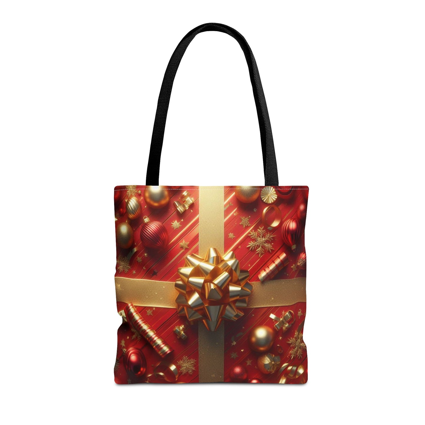 Gift Wrapped Design Christmas Tote Bag Holiday Cheer Gift Winter Accessory Reusable Winter Shopping Bag Xmas Joy Gift Unisex Bag for Him Her
