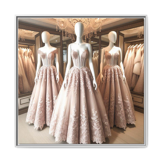 Fashion Formal Runway Dress Framed Canvas Print Wall Art Unique Fashion Designer Style Haute Couture Fashionista Gift Decor 3 Frame Colors