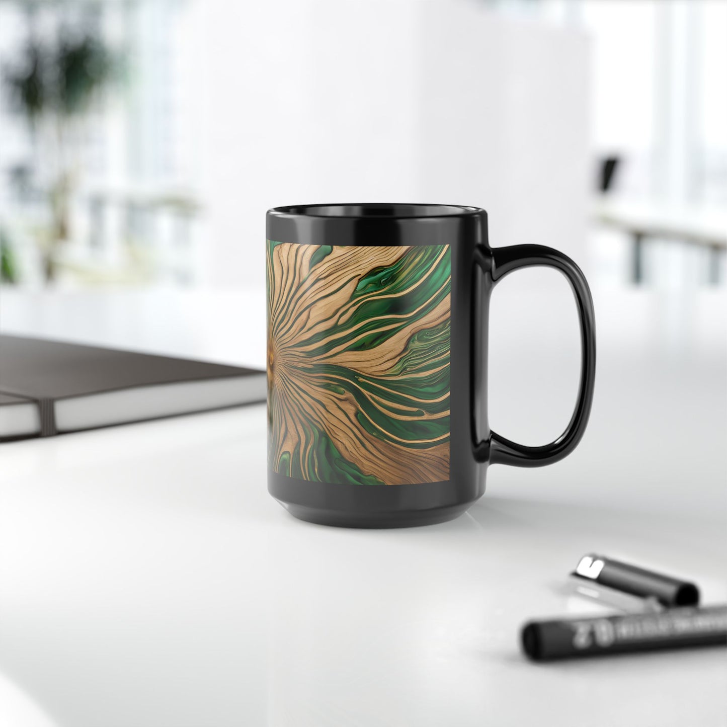 Ceramic Coffee Mug Quartz-Inspired Image Pastel Nature Lover Ceramic Unique Colorful Teacup Flower Rock Lover Ceramic 15 oz Mug