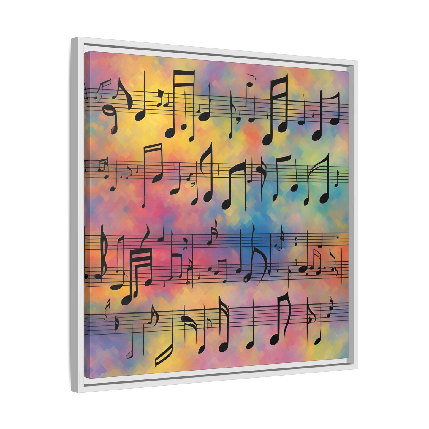 Modern Music-Themed Print Abstract Design Unique Framed Canvas Print Sheet Music Wall Art Music Lover Gift Decor 3 frame colors