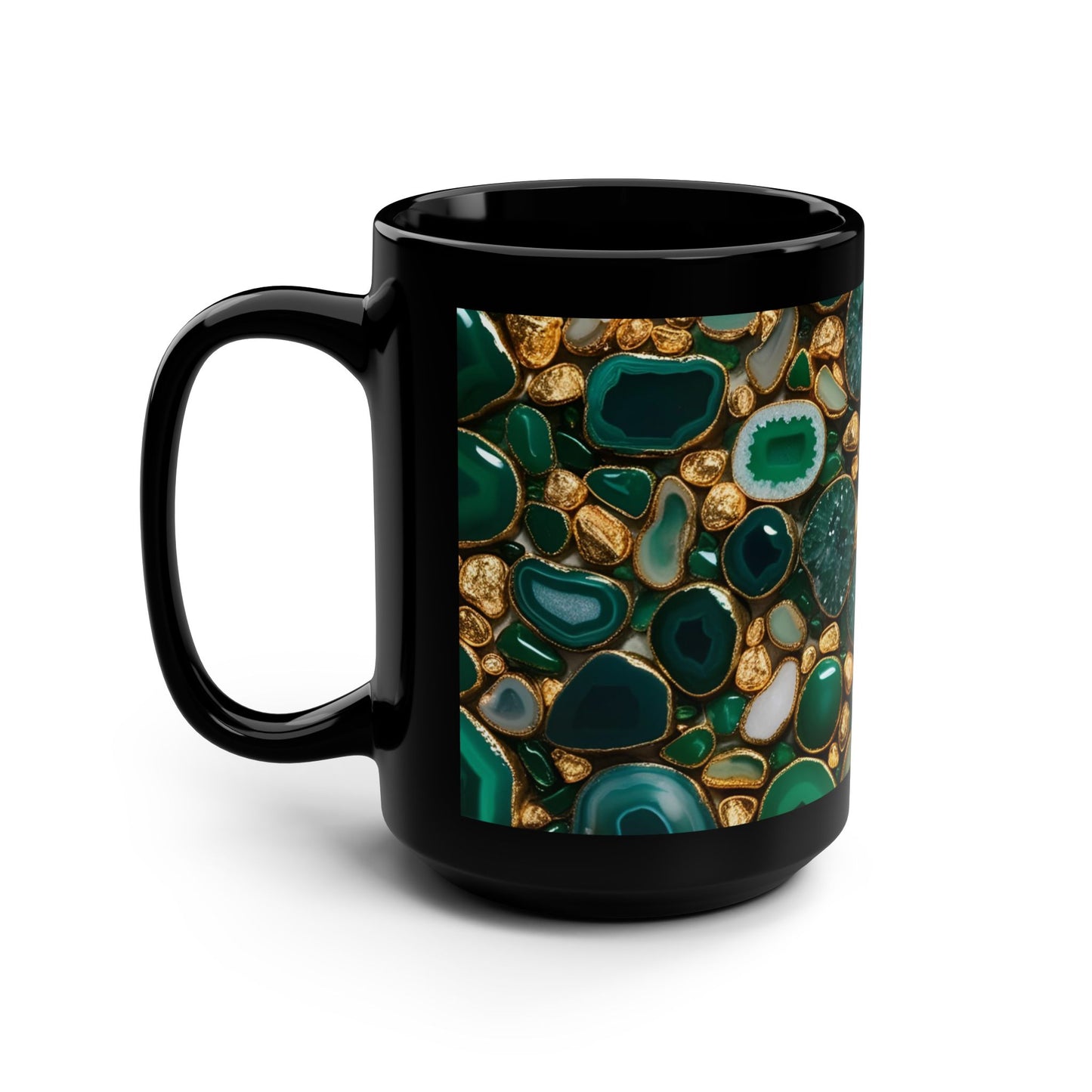 Ceramic Coffee Mug Quartz-Inspired Image Nature Rock Lover Ceramic Tea Cup Flower Garden Lover Geode Agate Look Ceramic Mug
