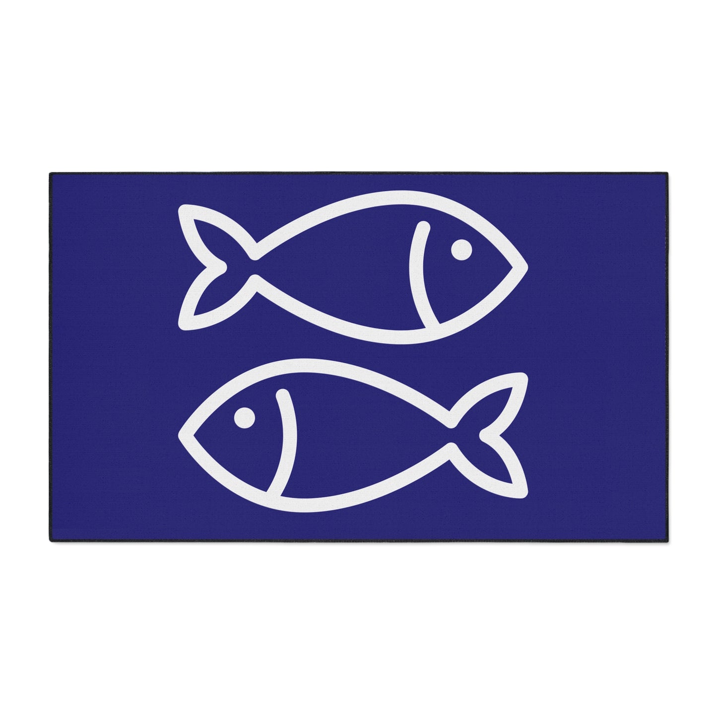 Decorative Heavy Duty Non-Slip Floor Mat Stylish Design Perfect for Entryway Kitchen Décor Blue Fish Design Rug Bathroom Mat
