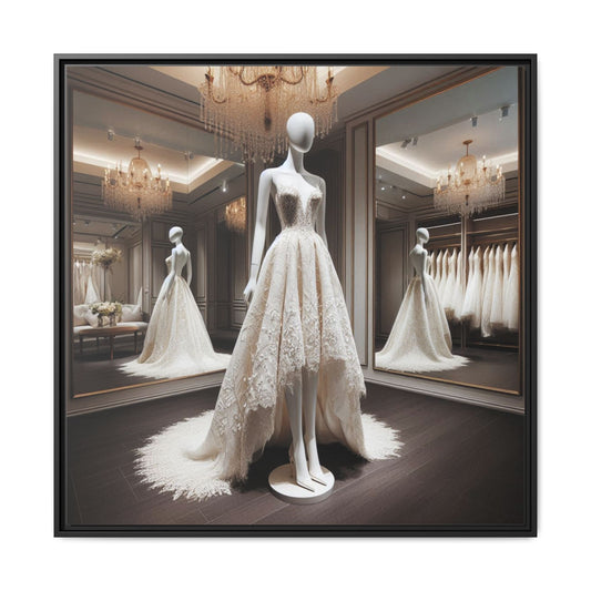 Fashion Formal Wedding Dress Framed Canvas Print Wall Art Unique Fashion Designer Style Haute Couture Fashionista Gift Decor 3 Frame Colors