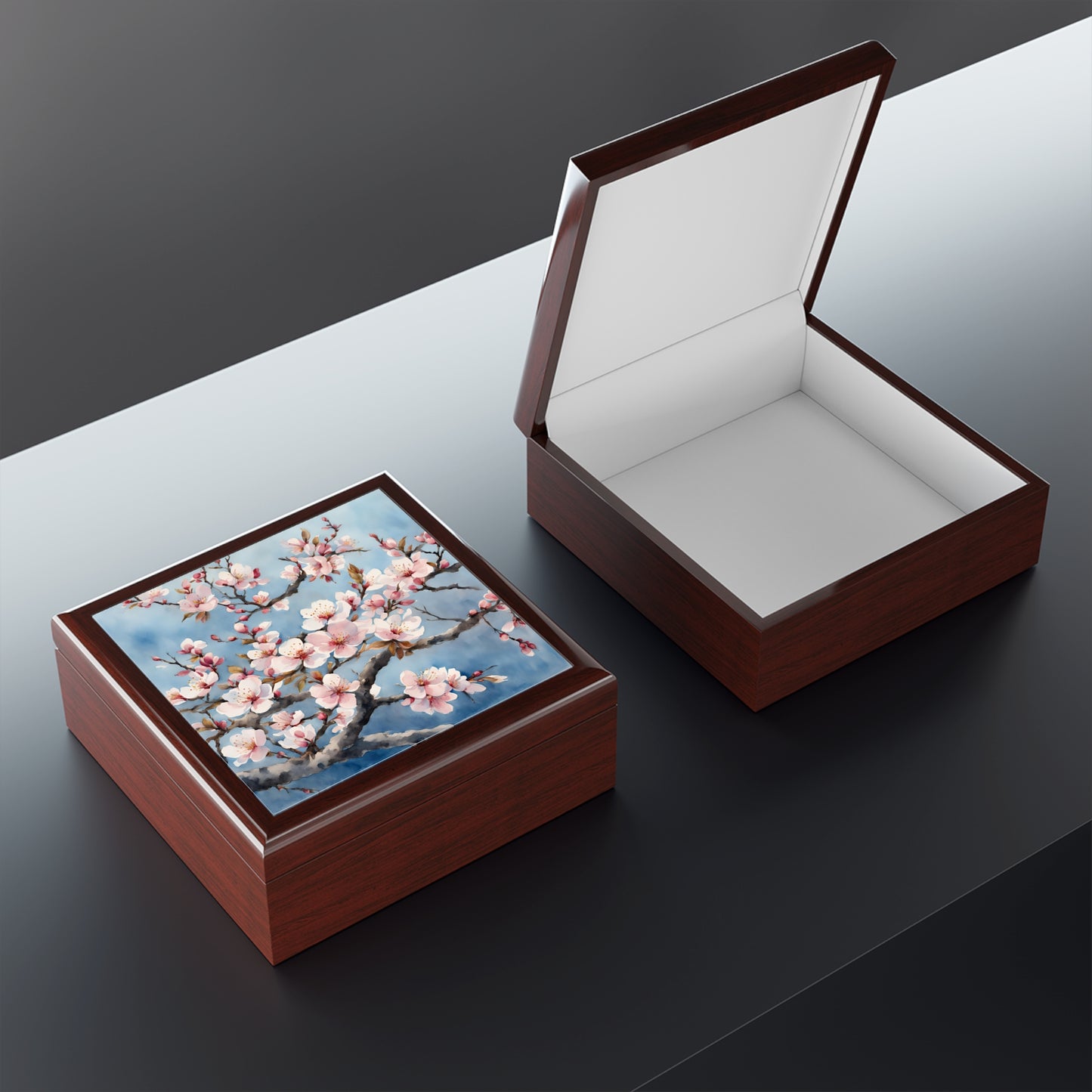 Unique Art Print Design Jewelry Box Trinket Box Bedroom Dresser Decor Vanity Gift Box - 3 colors to choose from