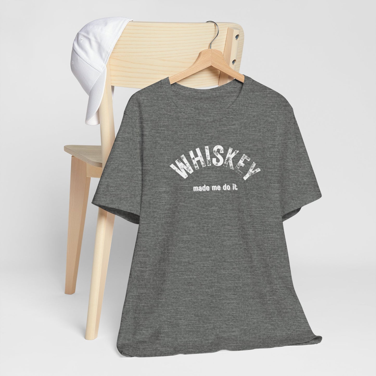Whiskey Made Me Do It T-Shirt | Unisex | Funny Foodie Gift | Alcohol Tee | Bar Shirt | Happy Hour Gift