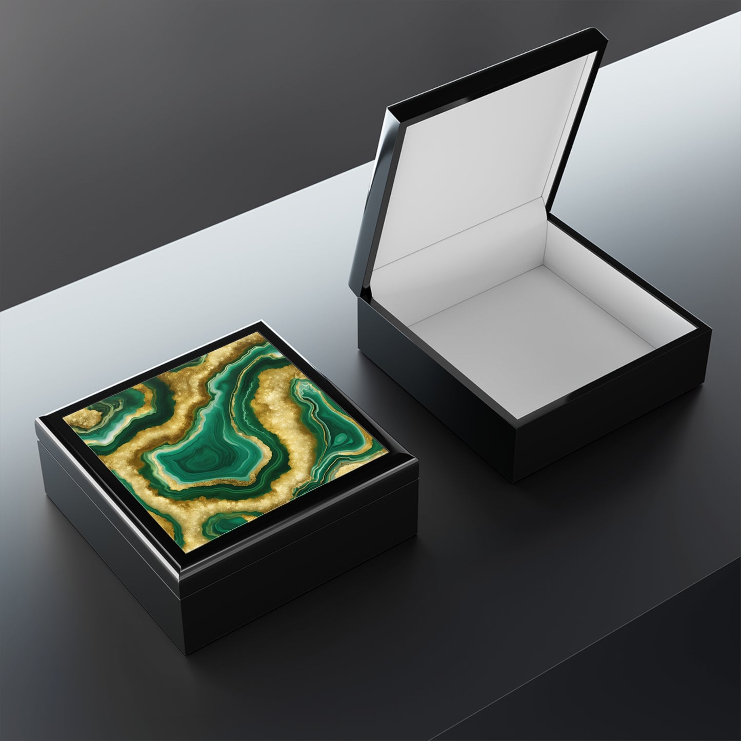Unique Art Print Design Jewelry Box Trinket Box Bedroom Dresser Decor Vanity Gift Box - 3 colors to choose from