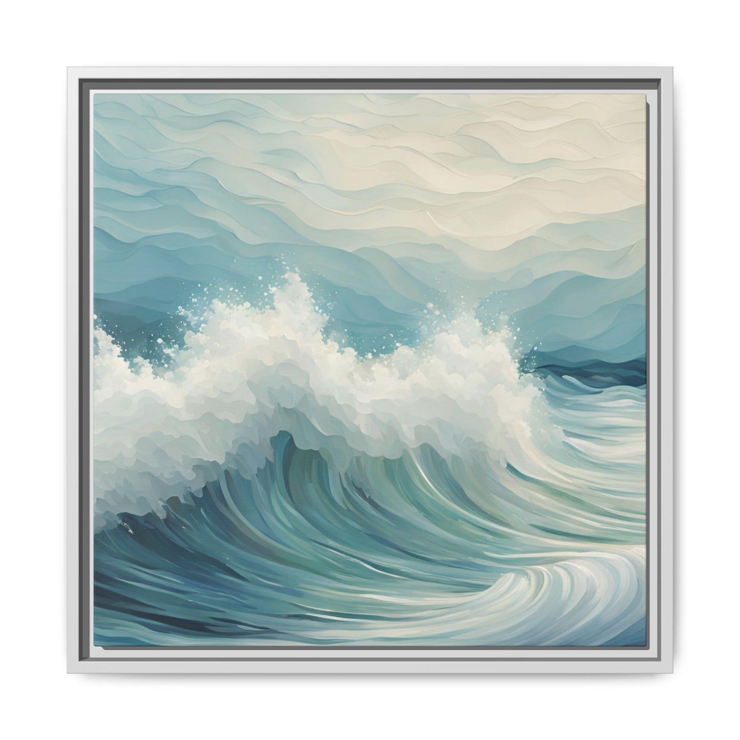 Modern Abstract Wave Design Unique Framed Canvas Wall Art Ocean Beach Gift Nature Lover Gift Underwater Sea Lover Gift 3 frame colors