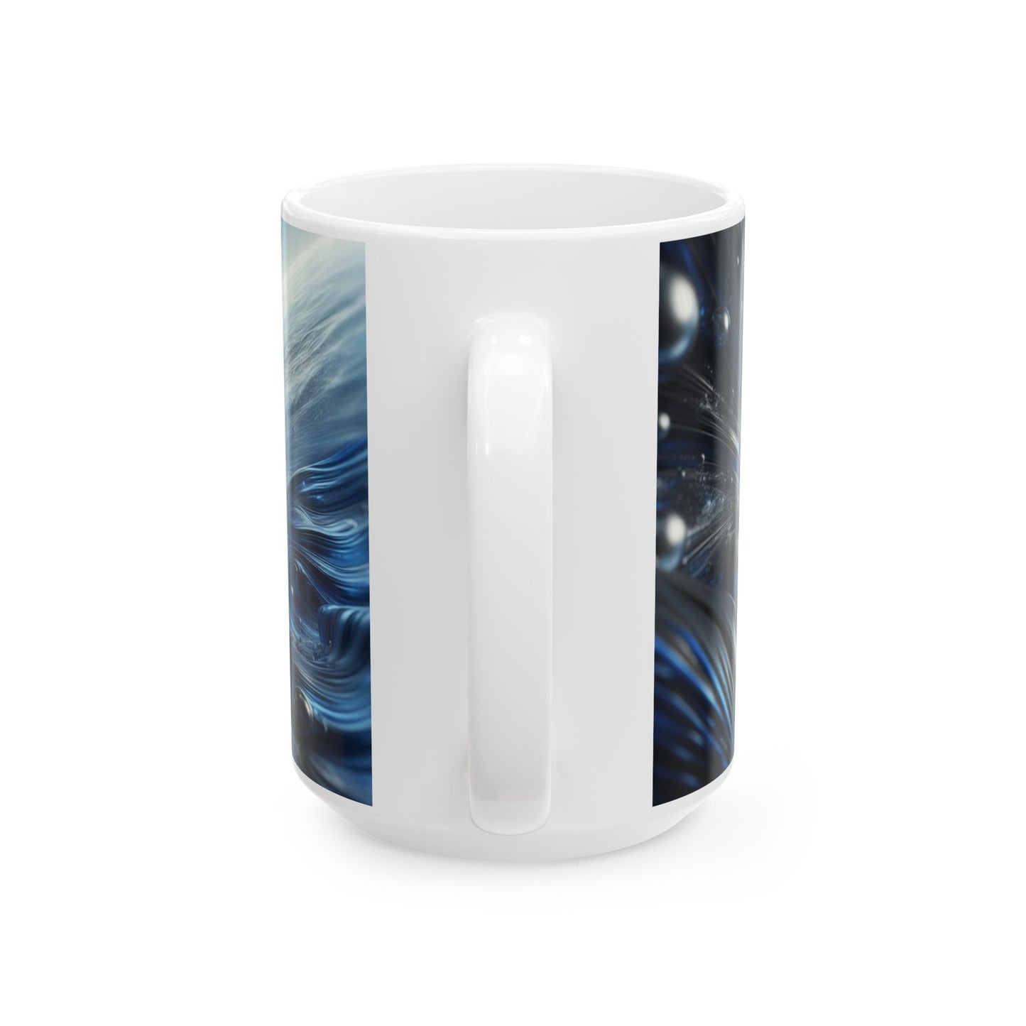 Ceramic Coffee Mug Modern Liquid Metal Wave Design Mug Tea Cup Oceanic Swirl Design Salt Life Surfer Ceramic Mug