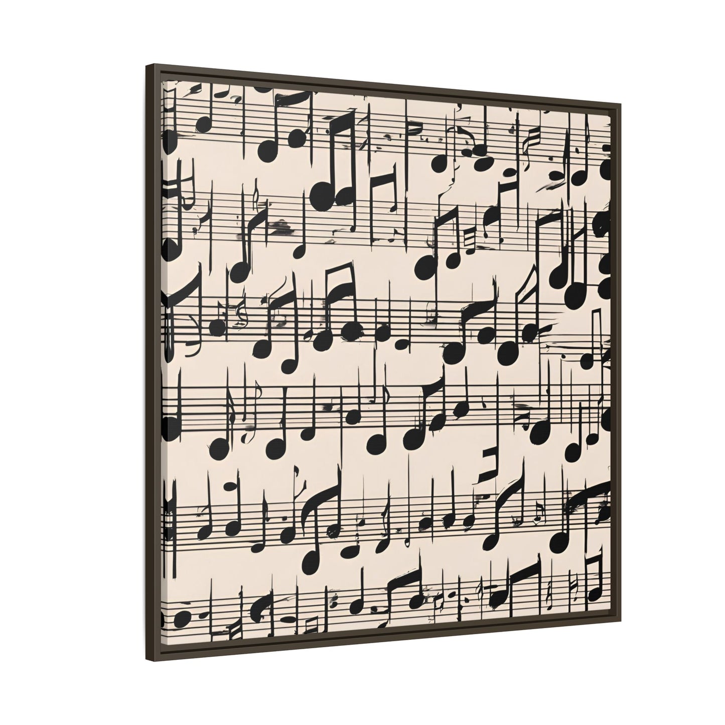 Music-Themed Print Abstract Sheet Music Design Unique Framed Canvas Print Treble Clef Note Wall Art Music Lover Gift Decor 3 frame colors