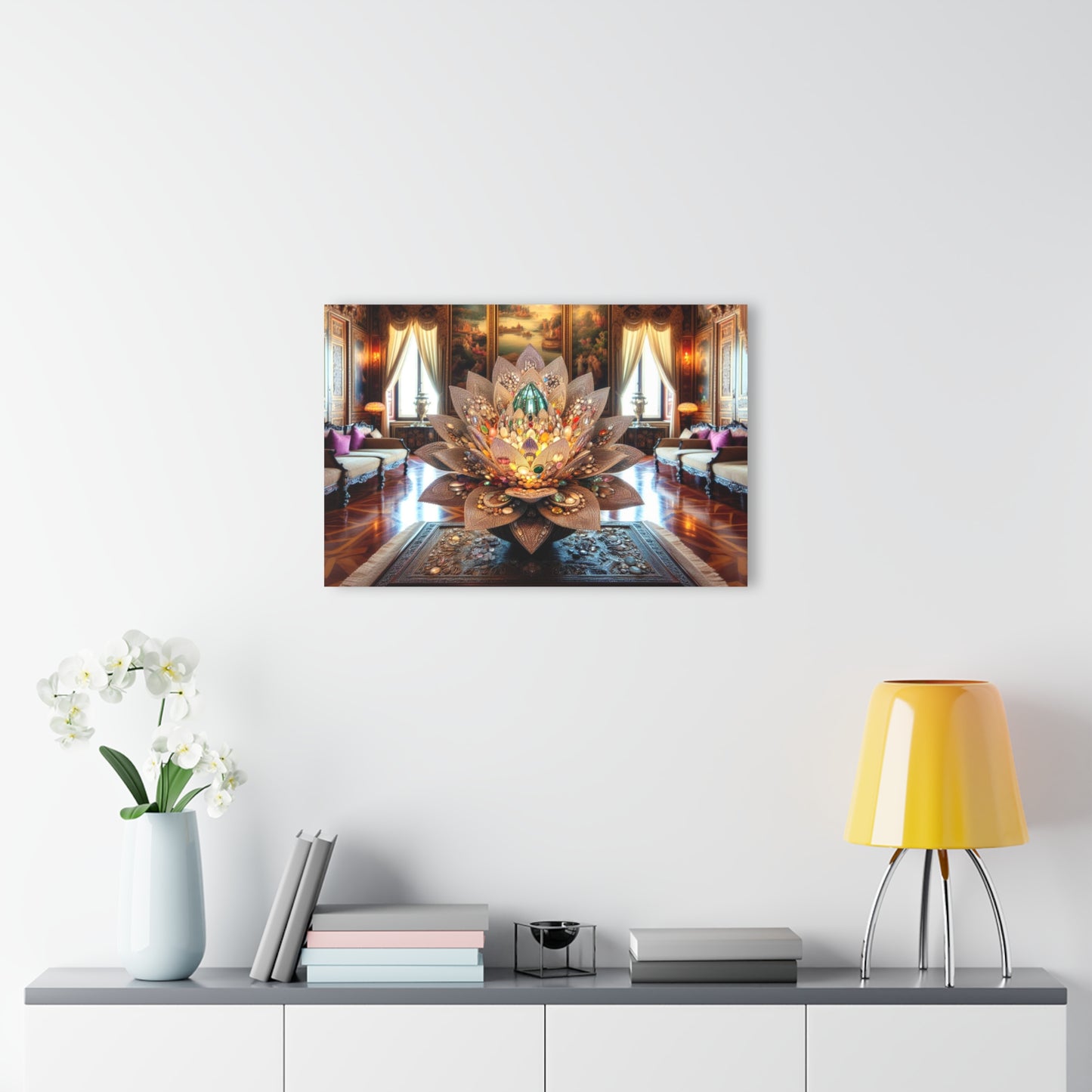 Large Lotus Blossom Floral Design Acrylic Print with French Cleat Nature Lover Wall Art Flower Lover Gift Artwork Modern Garden Home Decor
