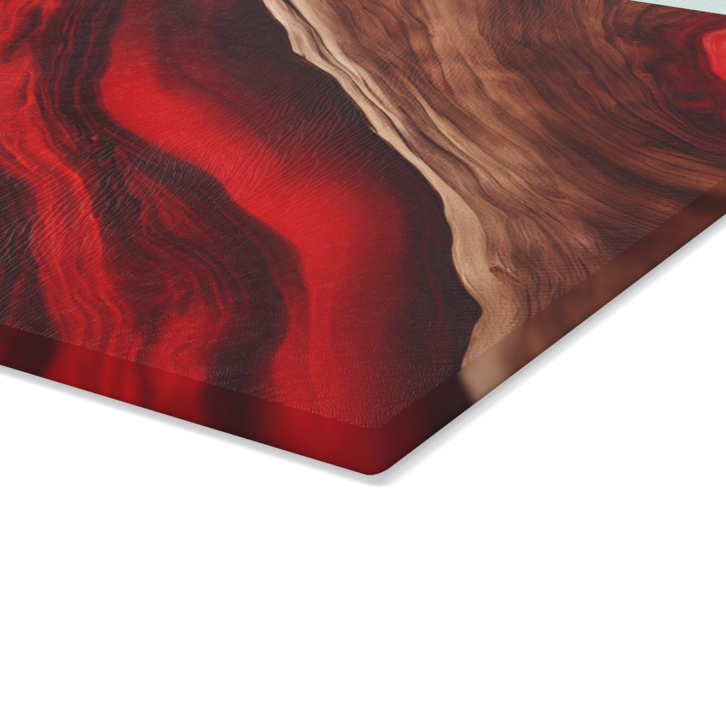 Kitchen Decor Glass Wood-look Image Nature Lover Cutting Board Serving Tray Home Cook Gift Colorful Glass Charcuterie Board