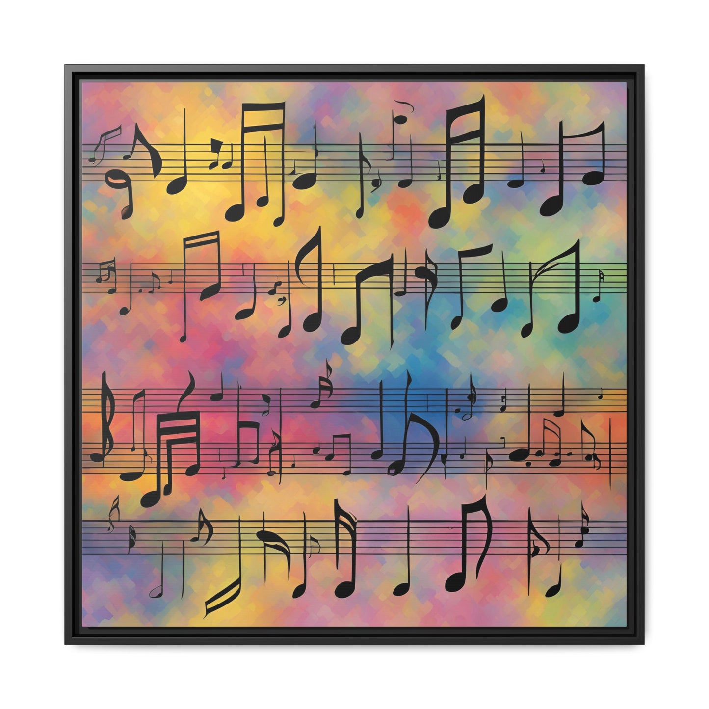 Modern Music-Themed Print Abstract Design Unique Framed Canvas Print Sheet Music Wall Art Music Lover Gift Decor 3 frame colors