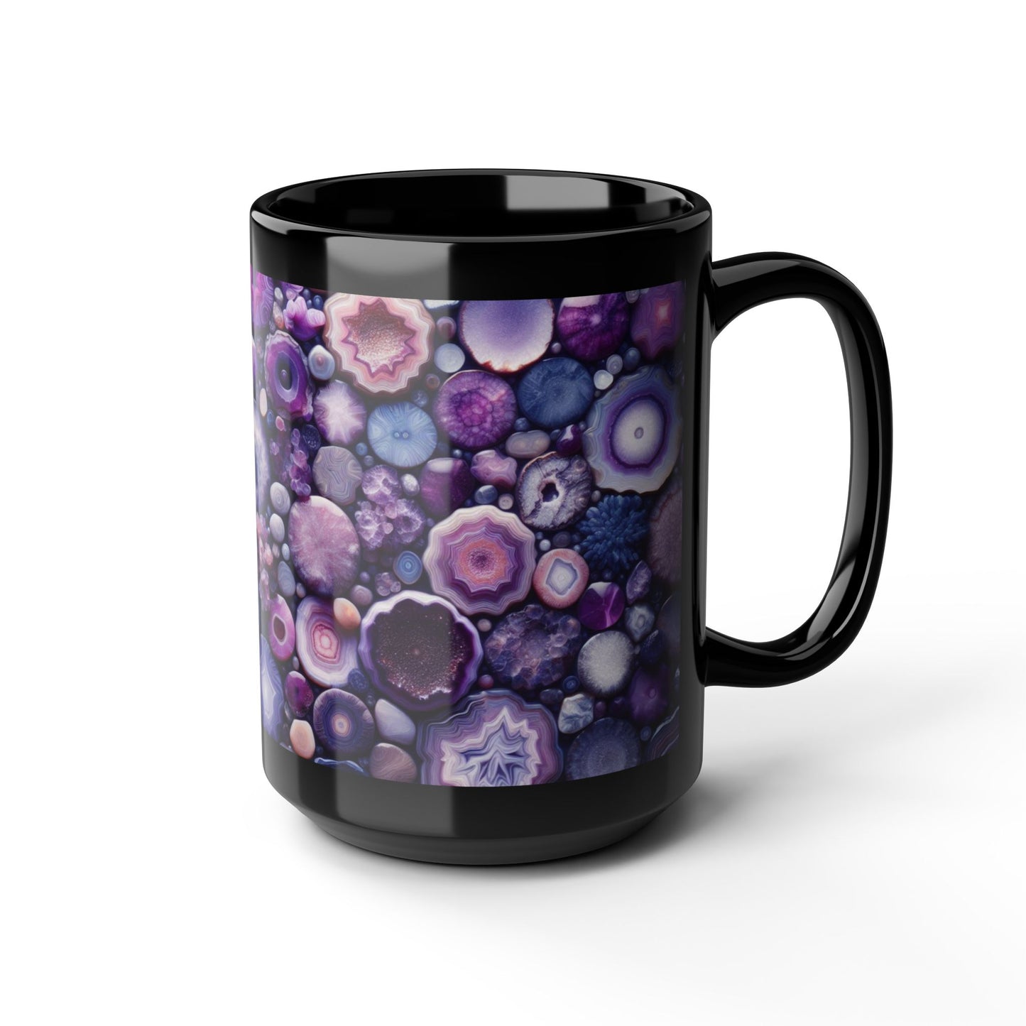 Ceramic Coffee Mug Purple Amethyst Quartz-Inspired Image Nature Rock Lover Ceramic Tea Cup Geode Inspired Agate Look Ceramic Mug