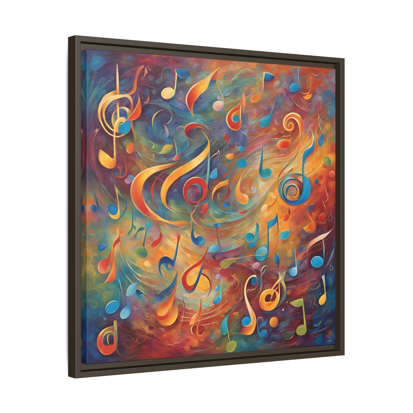 Modern Music-Themed Print Abstract Design Unique Framed Canvas Print Treble Clef Note Wall Art Music Lover Gift Decor 3 frame colors