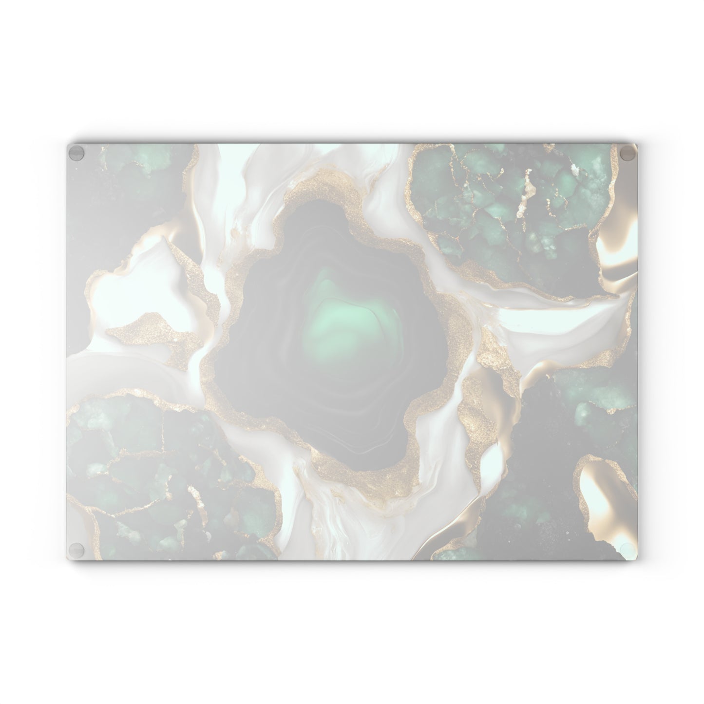 Kitchen Decor Glass Geode-Themed Image Unique Rock Lover Cutting Board Serving Tray Home Cook Gift Colorful Glass Charcuterie Board