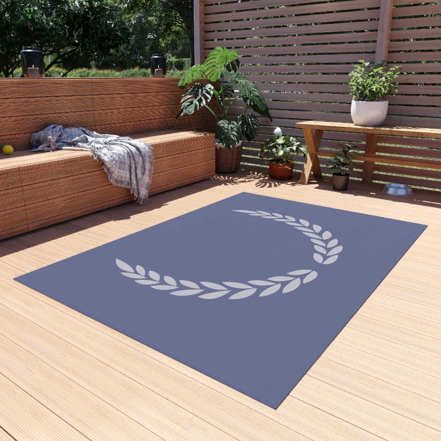 Chenille Outdoor Rug with No-Skid Backing Cozy Outdoor Carpet Grey Patio Decor Gazebo Rug Pool Area Decor Outdoor Kitchen Carpet