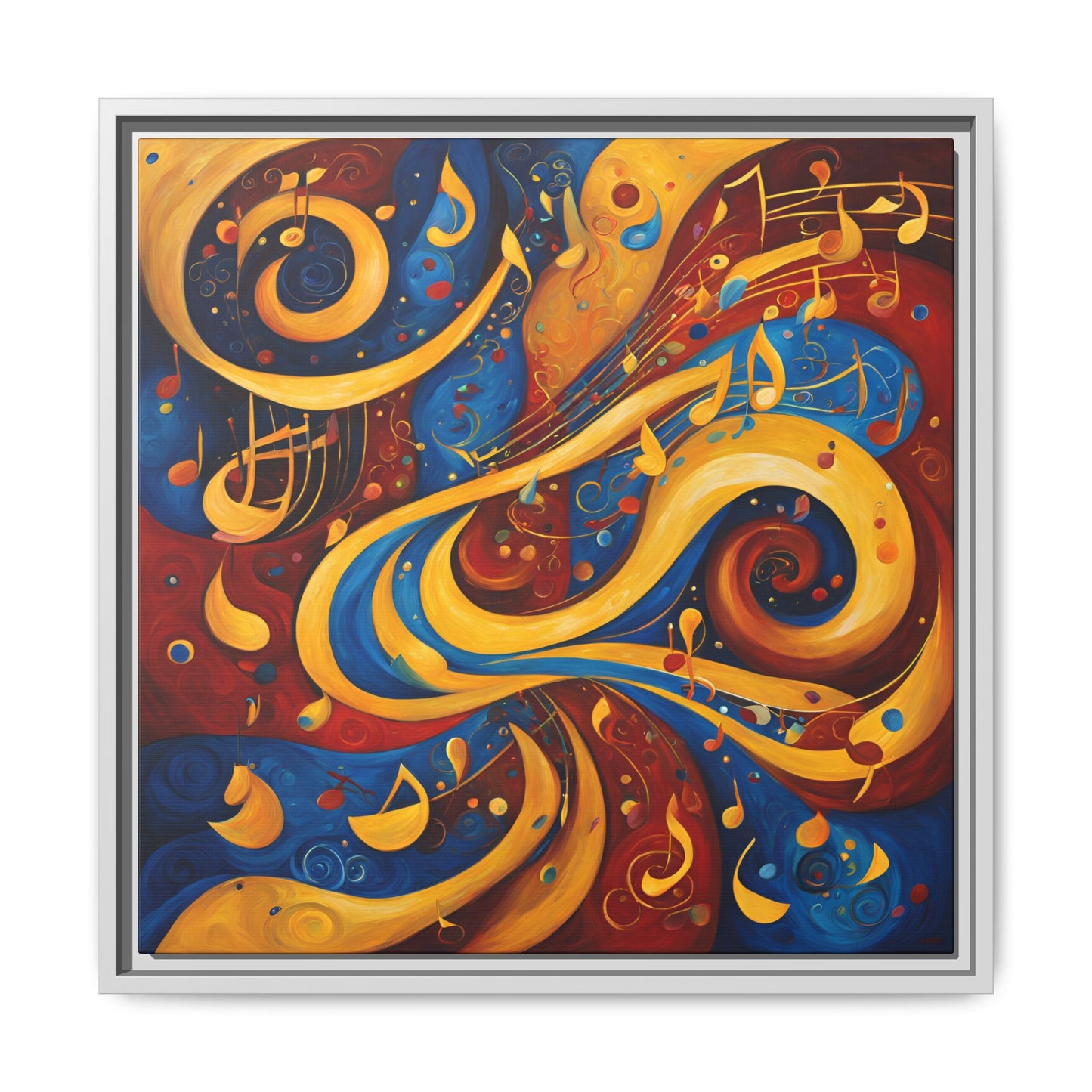 Modern Music-Themed Print Abstract Design Unique Framed Canvas Print Treble Clef Note Wall Art Music Lover Gift Decor 3 frame colors