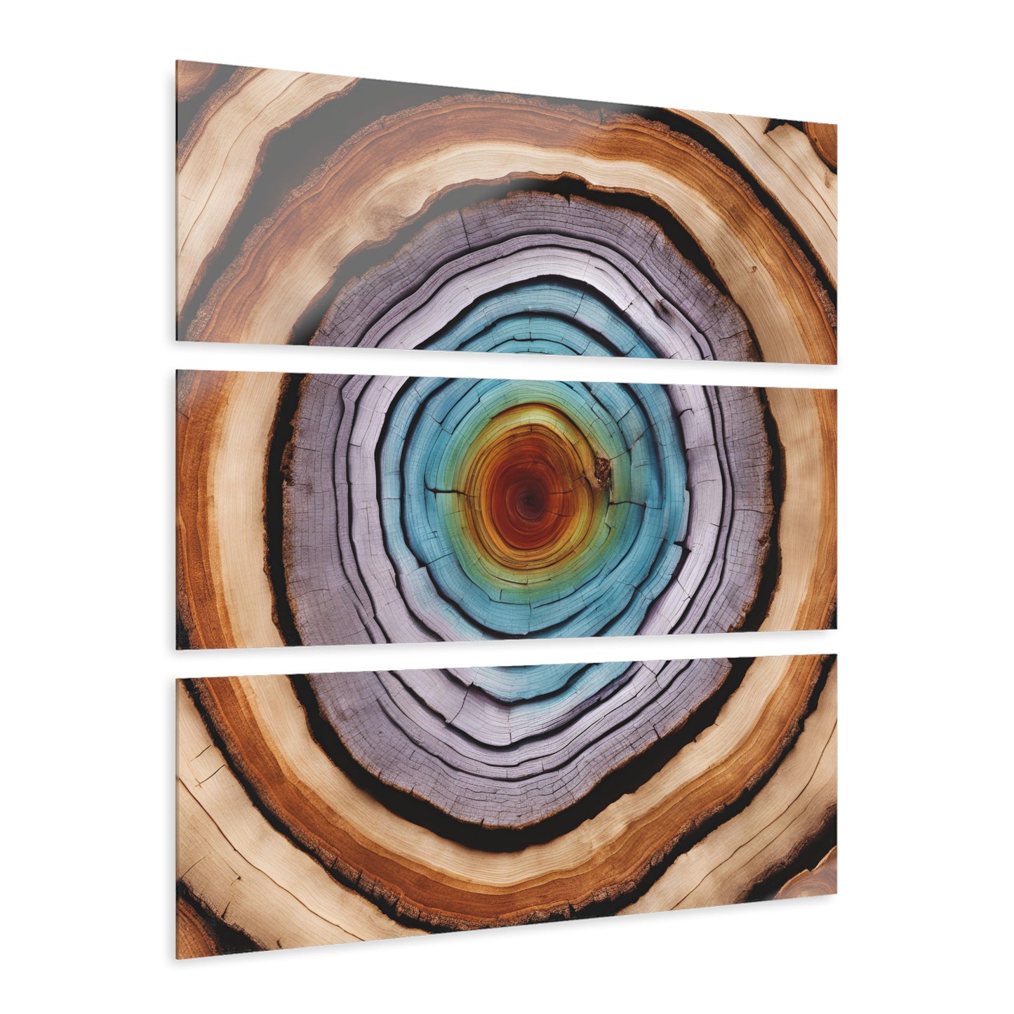 3-Panel Wood-look Design Triptych Acrylic Print Wall Art Forest and Nature Lover Gift Geology Tree Lover Gift