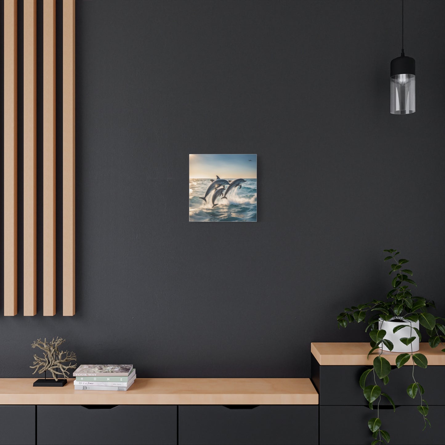 Dolphins Print Wall Art | Matte Canvas, Stretched, 1.25" | Animal Lover | Oceanic | Sea Life |