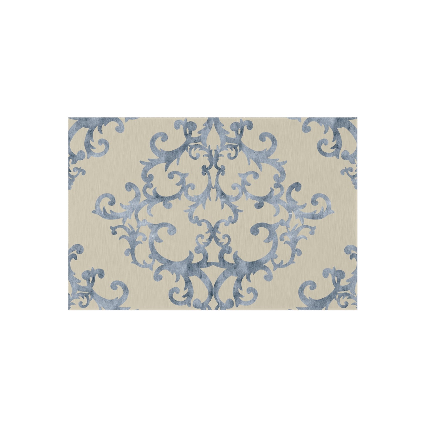 Chenille Outdoor Rug with No-Skid Backing Cozy Outdoor Carpet Patio Decor Gazebo Rug Pool Area Decor Outdoor Damask Pattern Kitchen Carpet
