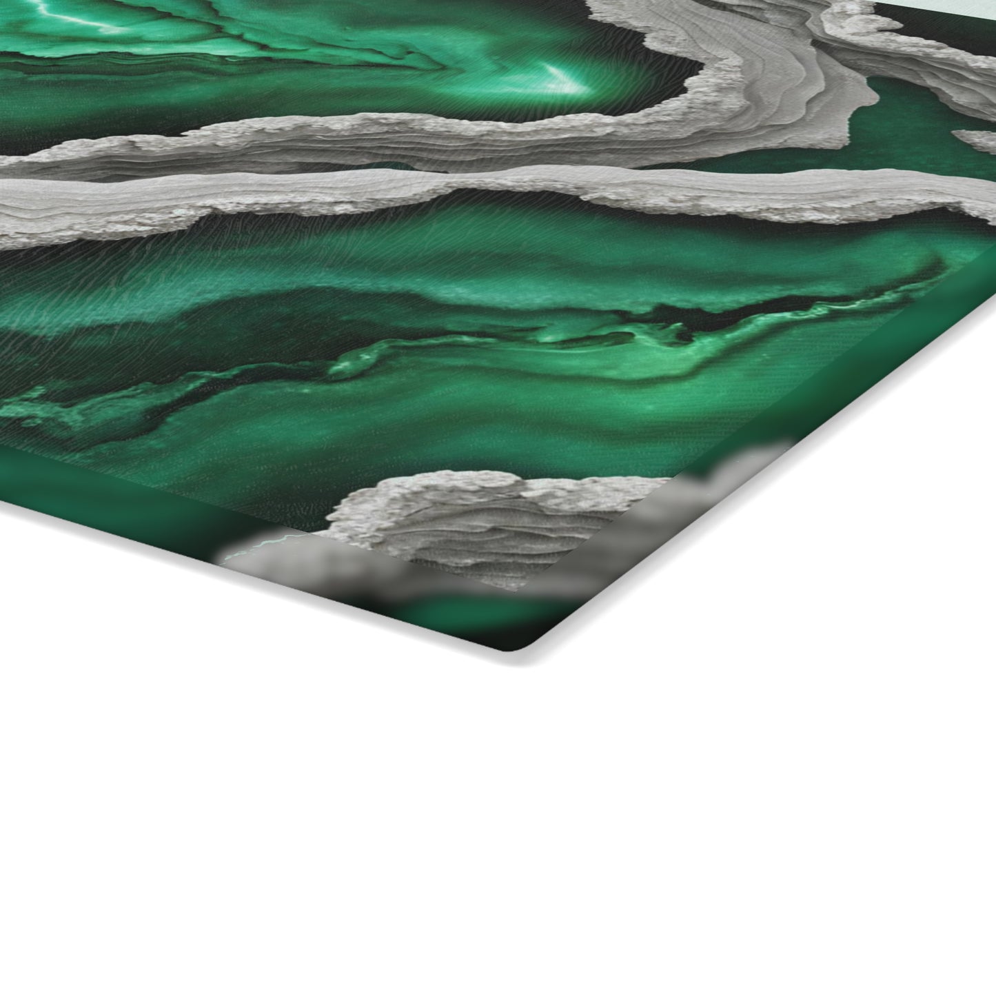 Kitchen Decor Glass Geode-Themed Image Unique Rock Lover Cutting Board Serving Tray Home Cook Gift Colorful Glass Charcuterie Board