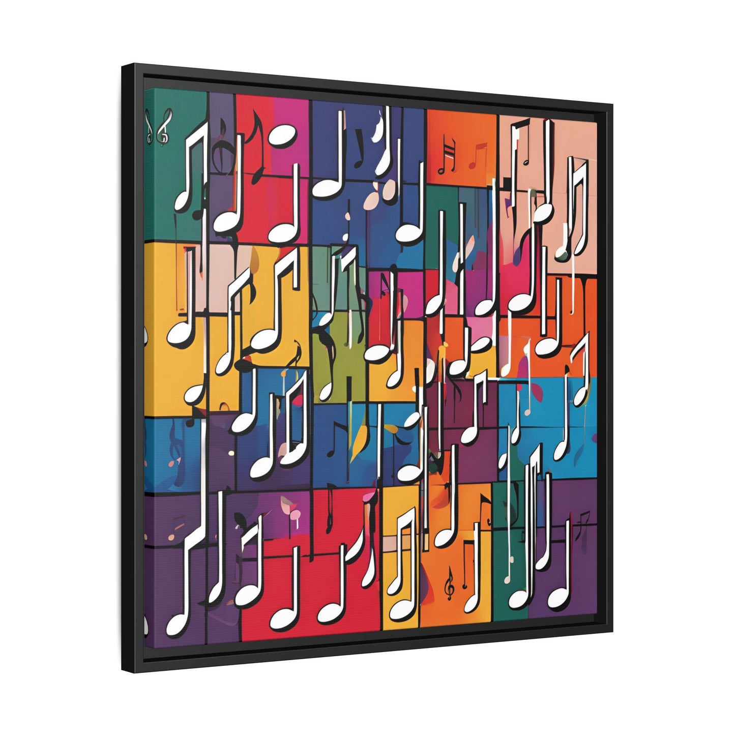 Modern Music-Themed Print Abstract Design Unique Framed Canvas Print Treble Clef Note Wall Art Music Lover Gift Decor 3 frame colors