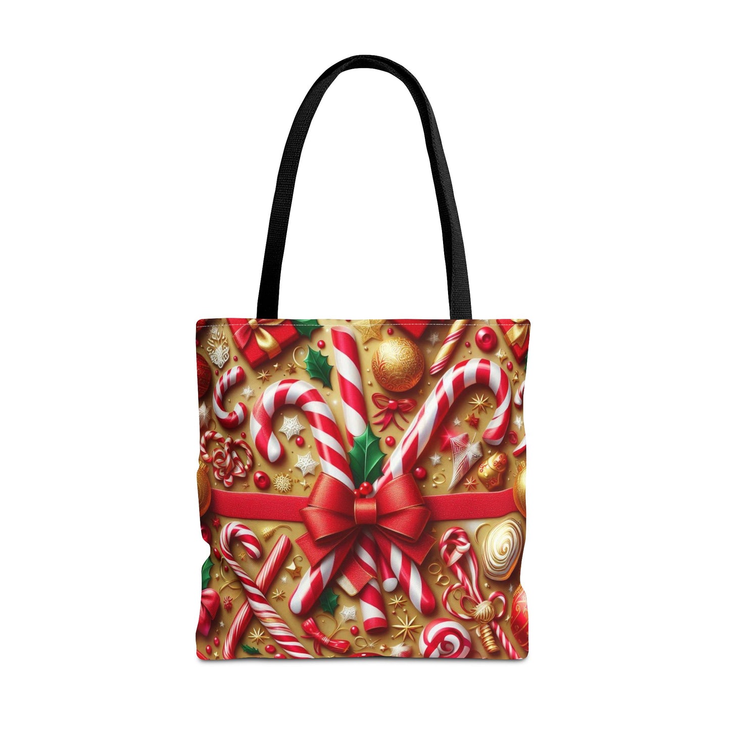 Candy Cane Christmas Tote Bag Holiday Cheer Gift Glam Winter Accessory Reusable Winter Shopping Bag Xmas Joy Gift Unisex Bag for Him Her