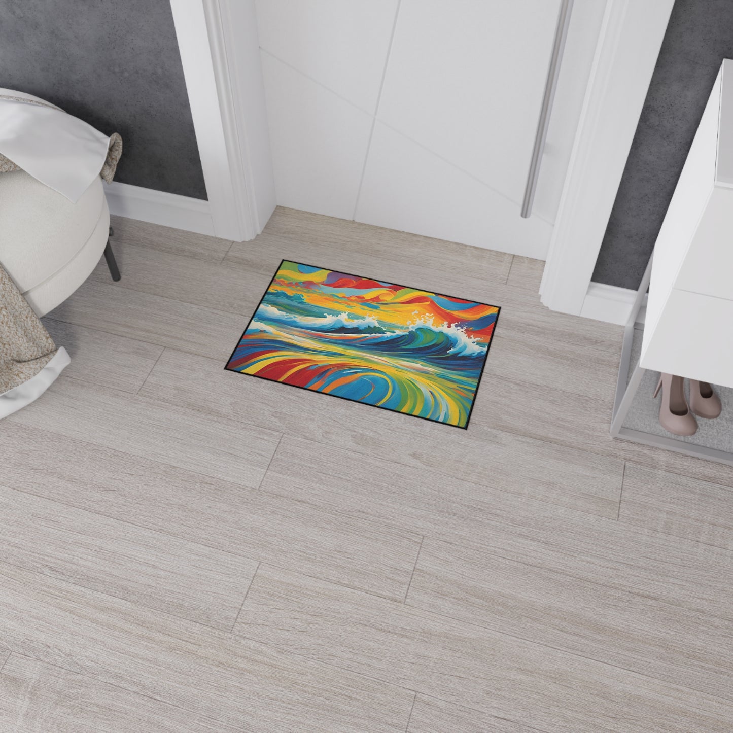 Decorative Heavy Duty Non-Slip Floor Mat Stylish Design Perfect for Entryway Kitchen Décor Garage Rug Coffee Bar Bathroom Floor Door Mat