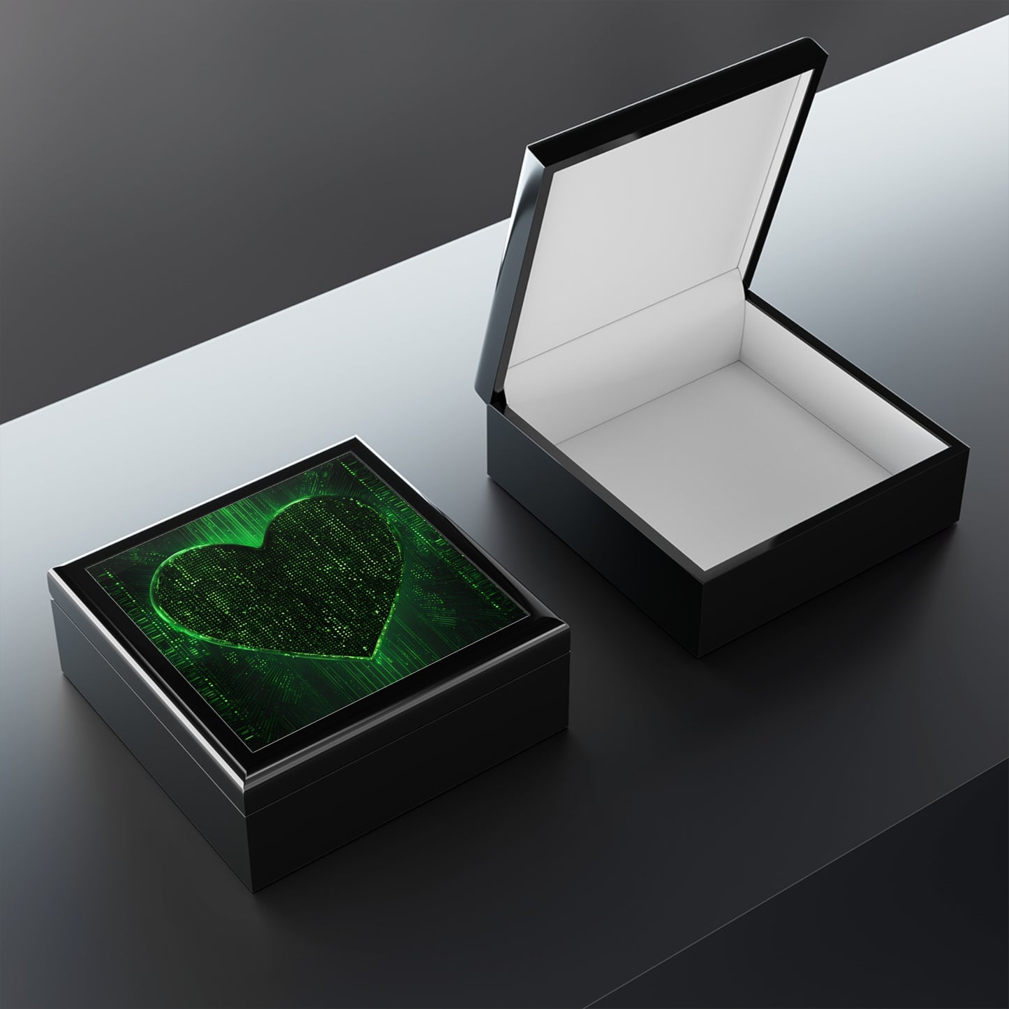 Unique Computer Matrix Art Print Design Jewelry Box Trinket Box Bedroom Dresser Decor Vanity Gift Box - 3 colors to choose from